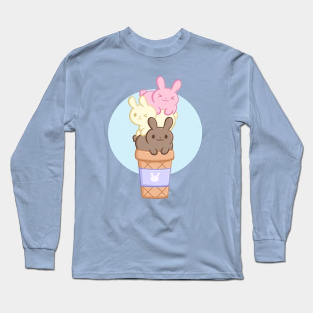 Bunny ice cream Long Sleeve T-Shirt by KammyBale